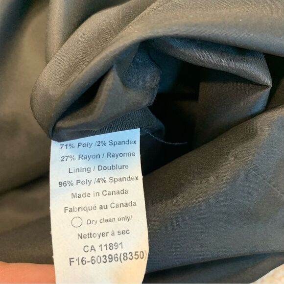 TOBIAS black herringbone long sleeve blazer coat zipper front Sz 10 NWOT - Picture 9 of 12